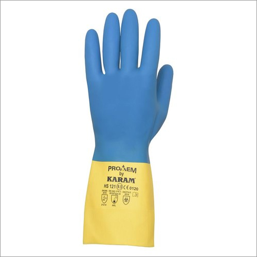 Blue Karam Neoprene Safety Natural Rubber Gloves