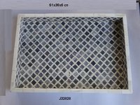 Rectangular Tray With Bone Inlay Moroccan   Work