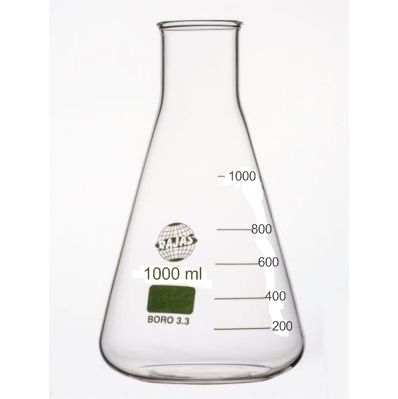 Erlenmeyer Flask Narrow Mouth 1000 Ml Equipment Materials: Borosilicate 3.3