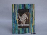 Bone Inlay Photo Frame White Slanting