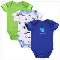Kids Cotton Romper - Cotton Material, Unisex Design, Trendy Appearance | Short Sleeves, Washable For Everyday Wear