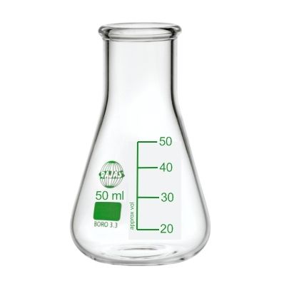 Erlenmeyer Flask Wide Mouth 50 Ml Equipment Materials: Borosilicate 3.3