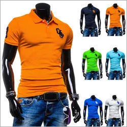Mens Designer T-Shirt - Cotton Fabric, Sizes S - XL, Polo Collar | Short Sleeves, Tailored Fit for Stylish Casual Wear