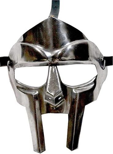 MF Doom Gladiator Mask Silver Finish in Steel Metal Mask Wearable MF Doom  Mask