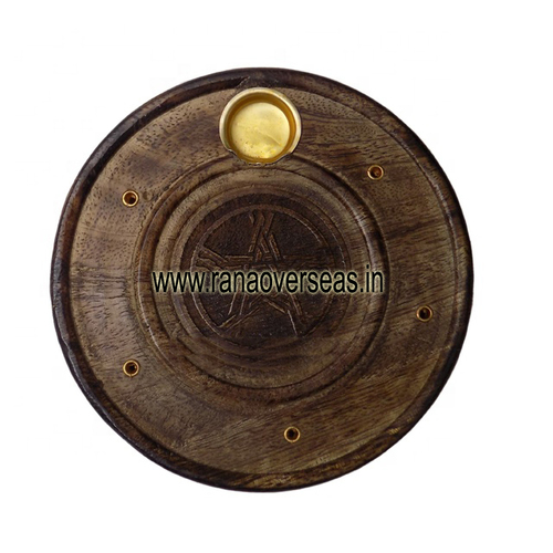 Tableware Wood Pentacle Incense Burner Plate