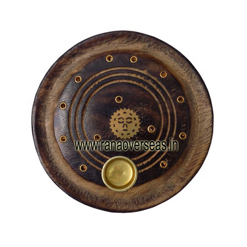 Round Wooden Incense Holder For Home