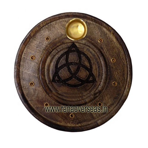 Round Triquetra Stick and Cone Incense Burner Plate