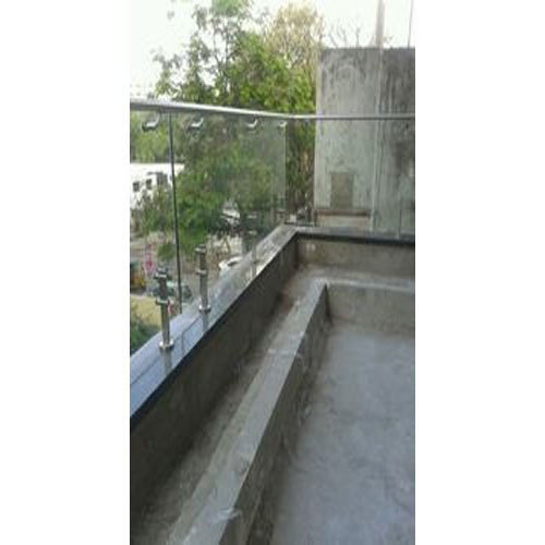Silver Stainless Steel Glass Balcony Railings