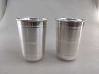 Modern Polished Silver Glass Set