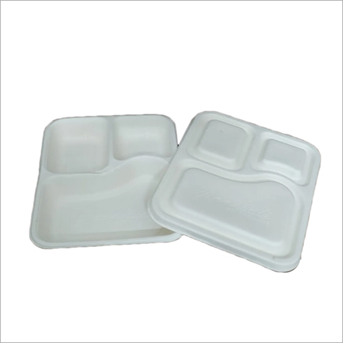 3 Compartment Sugarcane Bagasse Plate