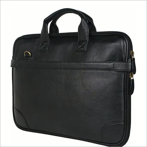Plain Black Leather Laptop Bag Gender: Unisex