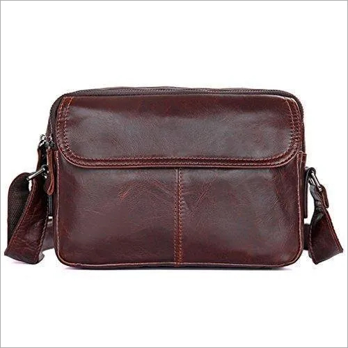 Synthetic Leather Brown Plain Shoulder Bag