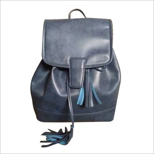 Synthetic Leather Grey Plain Backpack Size: Different Size Available