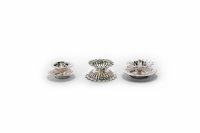 Flower Pattern Silver Diya Set Of 3