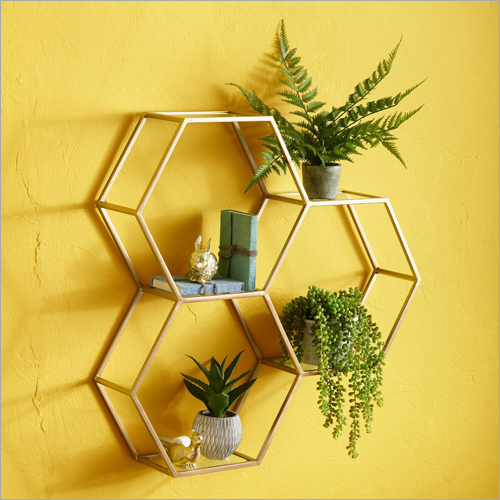Polished Hexagon Wall Shelve