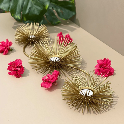 Metal Sunburst Candle Holder