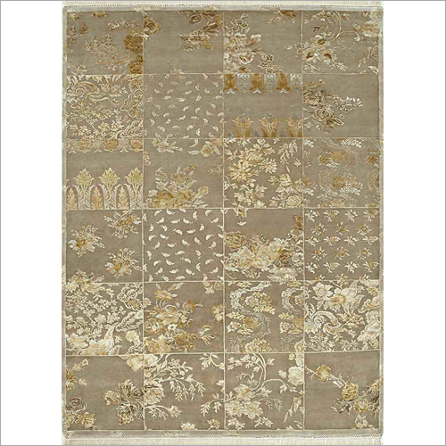 Hand Knotted Sterling Wool And Silk Rug