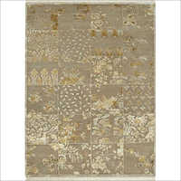 Hand Knotted Sterling Wool And Silk Rug