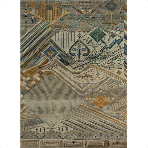 Hand Knotted Wool And Bamboo Silk Rug
