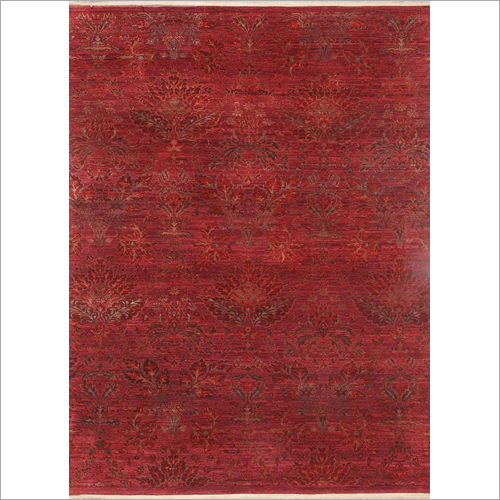 Hand Knotted Floret Wool And Silk Rug