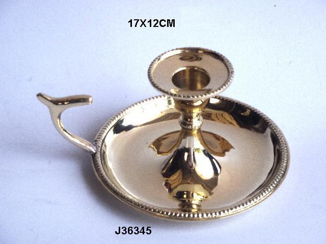 Brass Sampat Candle Stick Holder
