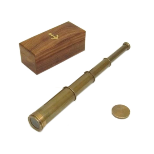 14 Inch Brass Antique Telescope with Wooden Box Vintage Retractable Nautical Brass Telescope Marine Gift