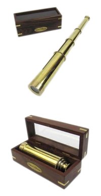 14 Inch Telescope Full Brass W/Box Captain Telescope with Box Top Glass Boxed Telescope