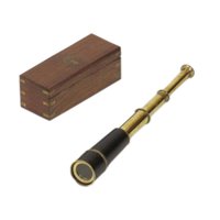 Brass Telescope 18 with Box Nautical Brass Pullout Telescope with Wooden Box