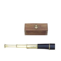 18 Inch Brass Retractable Telescope with Wooden Box Nautical Pullout Telescope