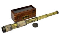 Foldable Brass Pirate Telescope Monocular Antique Brass Telescope with Box
