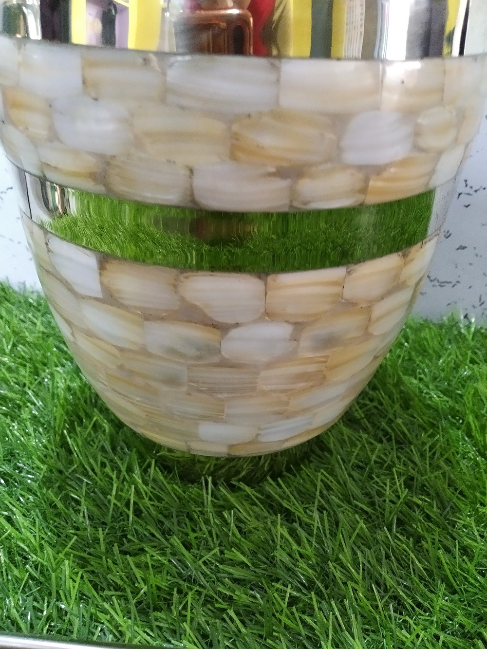 Brass Adult Mother Of Pearl Cremation Urn Funeral