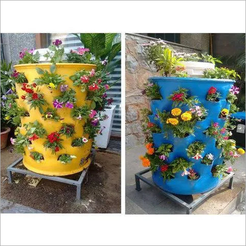 Plastic Garden Plant Pot With Compost
