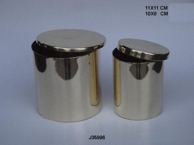 Steel  Candle  Vessels  Polished With Cover