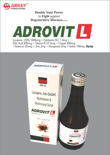 Lycopene 10% 1000mcg +  Pyridoxine HCI.  1.5mg + Folic Acid 500mcg + Vitamin B12-5mcg + Copper 300mcg + Selinium 35mcg + Manganese2mg Iodine 100mcg Syrup