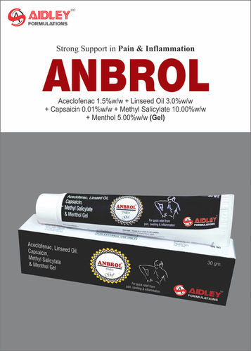 Ointment Aceclofenac 1.5%W/W + Oleum Lini 3.0% w/w (containing  predominantly Linolenic Acid) Linseed Oil 3% W/W +  Methylsalicylate 10% W/W + Capsailin 0.01 % + Menthol 5%  W/W