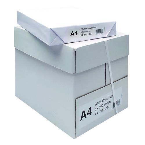White Copier Paper - 75gsm A4, CIE 160 Bright White | 500 Sheets per Ream, 5 Reams per Box, Bulk Packaging, Clean Printing, Smooth Finish