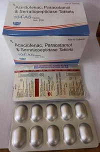 Tabuleta de Aceclofenac Paracetamol Serratiopeptidase