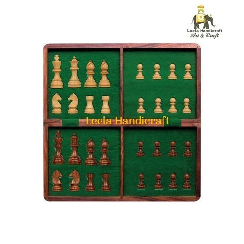 Wooden Folding Chess Board Set