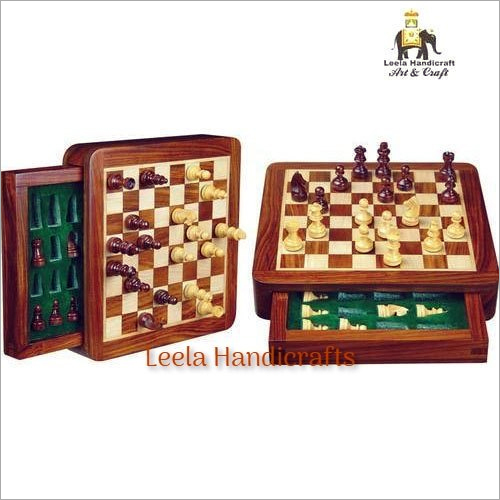 Wooden Drawer Chess Board Set