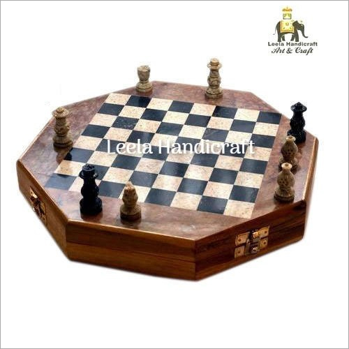 Best Buy: Trademark Games Octagonal Chess Set Wooden Chessboard