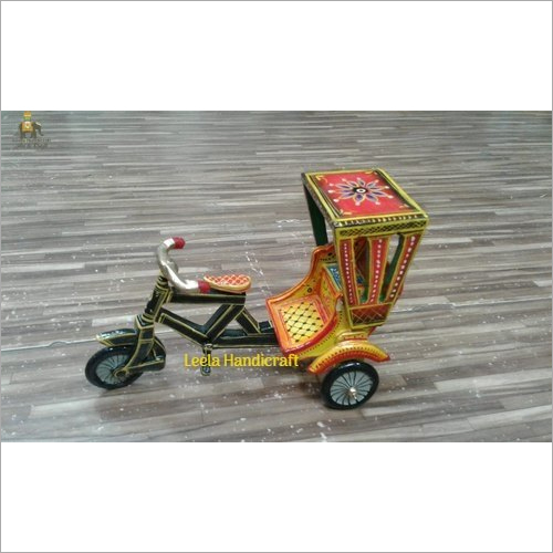 Well Finished Decorative Handcrafted Wooden Rickshaw
