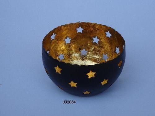 Gold leaf votive Christmas star design