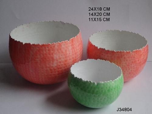 Polishing Ceramic Finish Bowl Votive Holder Two Tone