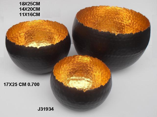 Ceramic Finish Bowl Votive Holder Two Tone