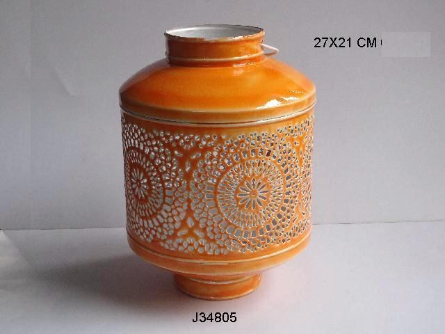 Lantern Ceramic Finish Brown Color