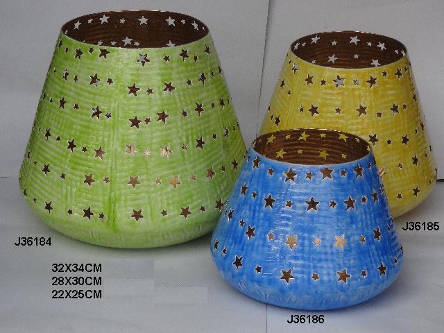Lantern Ceramic Finish Brown Color