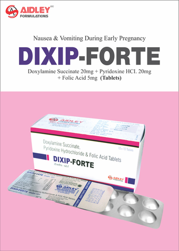 Doxylamine Succinate 20mg + Pyridoxine HCI 20mg + Folic Acid 5mg Tablets