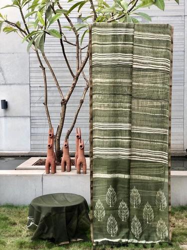 Linen Silk Shibori Printed Saree