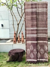 Linen Silk Shibori Printed Saree