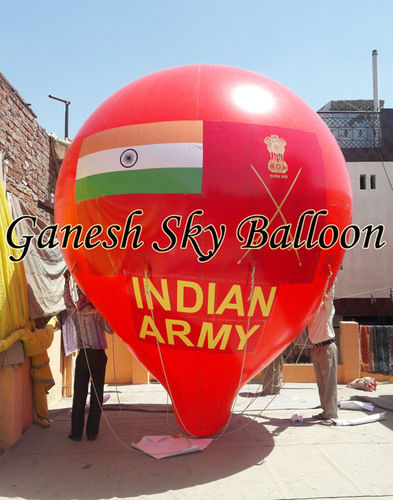 Advertising Sky Balloons - Pvc Material, 10 X 12 Feet Size, Red Color | Eco-friendly, Durable, Attractive, Customized With Non-toxic Digital Printing